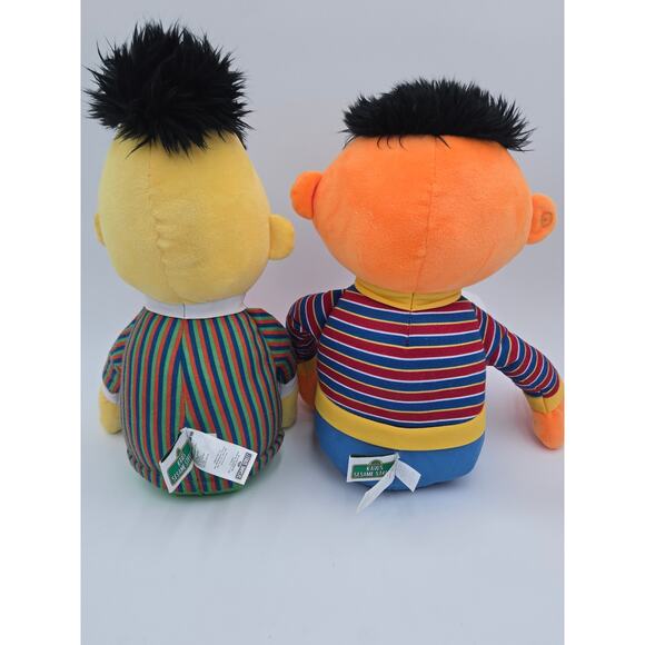 KAWS x Sesame Street Bert & Ernie Plush Set — Excellent Pre-owned, Tags Intact - Picture 2 of 3